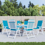 Coussins de chaise de jardin vidaxl 6 st dos haut 120x50x3 cm tissu bleu - afbeelding 1