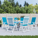 Coussins de chaise de jardin vidaxl 6 st dos haut 120x50x3 cm tissu bleu