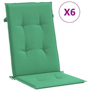 Vidaxl Garden Chair Cushions 6 ST High Back 120x50x3 cm Tissu vert - afbeelding 2