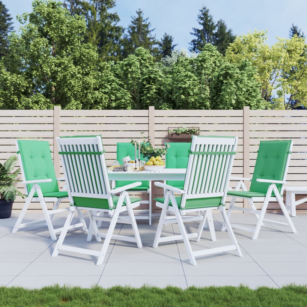 Vidaxl Garden Chair Cushions 6 ST High Back 120x50x3 cm Tissu vert