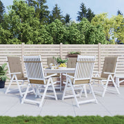 Coussins de chaise de jardin vidaxl 6 st dos haut 120x50x3 cm tissu taupe - afbeelding 1