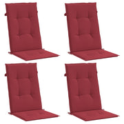Coussins de chaise de jardin vidaxl 4 ST High arrière 120x50x3 cm Vin de tissu rouge - afbeelding 3