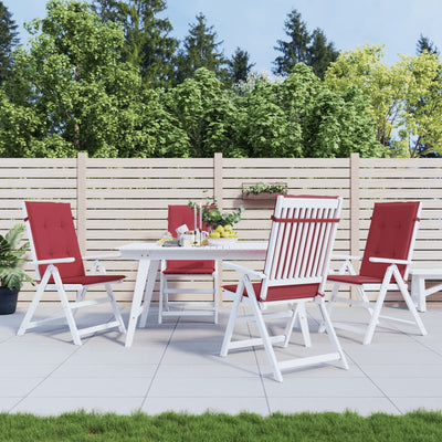 Coussins de chaise de jardin vidaxl 4 ST High arrière 120x50x3 cm Vin de tissu rouge