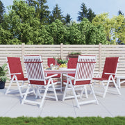 Coussins de chaise de jardin vidaxl 6 st dos haut 120x50x3 cm vin de tissu rouge - afbeelding 1