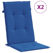 Vidaxl Garden Chair Cushions 2 St High Back 120x50x3 cm Tissu Royal Bleu - afbeelding 2
