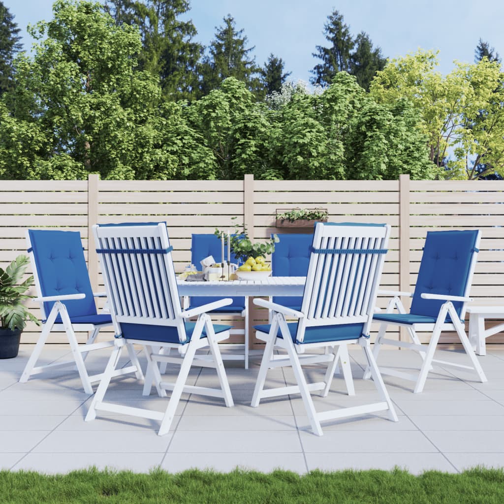 Vidaxl Garden Chair Cushions 6 St High Back 120x50x3 cm Fabric Royal Bleu