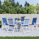 Vidaxl Garden Chair Cushions 6 St High Back 120x50x3 cm Fabric Royal Bleu