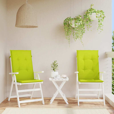 Vidaxl Garden Chair Cushions 2 ST HIGH Back 120x50x3 cm Tissu vert transparent