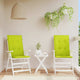 Vidaxl Garden Chair Cushions 2 ST HIGH Back 120x50x3 cm Tissu vert transparent