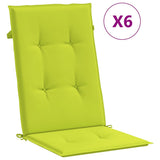 Coussins de chaise de jardin vidaxl 6 ST High arrière 120x50x3 cm tissu vert transparent - afbeelding 2