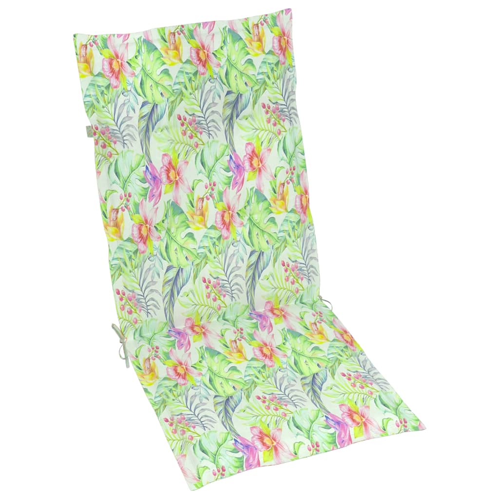 Coussins de chaise de jardin vidaxl 4 st motif de feuille arrière haute 120x50x3 cm tissu