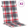 Vidaxl Garden Chair Cushions 2 PCS 120x50x3 cm Tissu Diamond Match Red