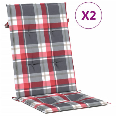 Vidaxl Garden Chair Cushions 2 PCS 120x50x3 cm Tissu Diamond Match Red