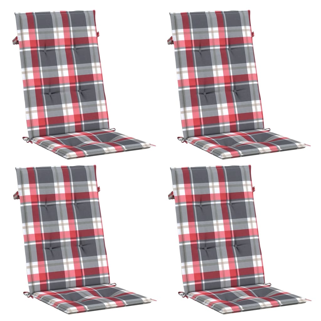 Vidaxl Garden Chair Cushions 4 PCS 120x50x3 cm Fabric Modèle de diamant rouge