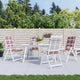 Vidaxl Garden Chair Cushions 4 PCS 120x50x3 cm Fabric Modèle de diamant rouge