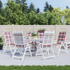 Coussins de chaise de jardin vidaxl 6 pcs 120x50x3 cm tissu diamant motif rouge