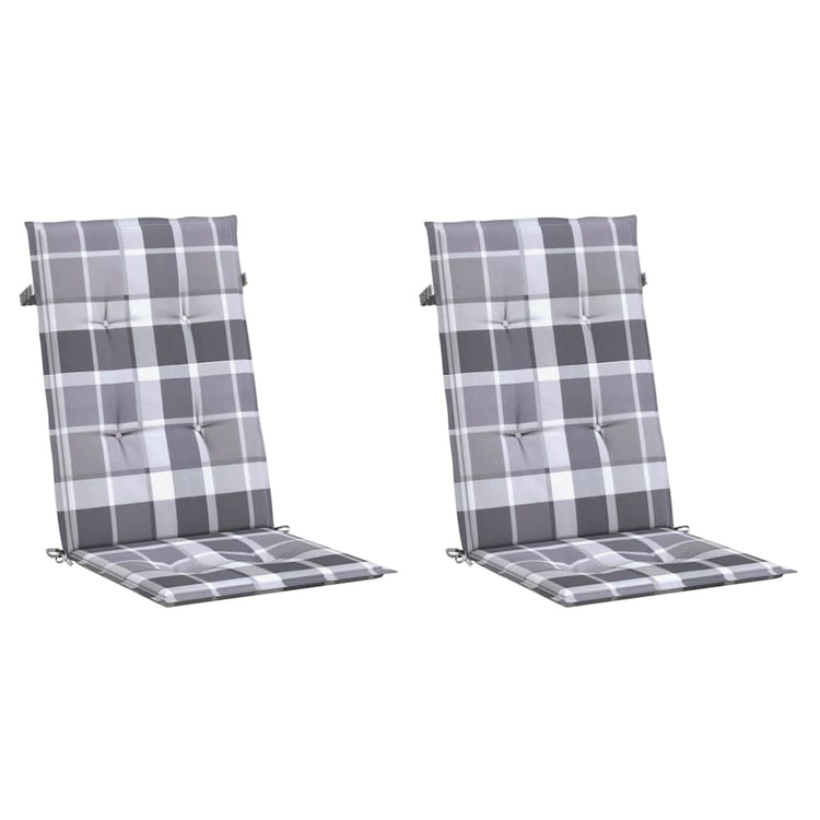 Vidaxx coussins de chaise de jardin 2 pcs dossier haut motif losange 120x50x3 cm gris