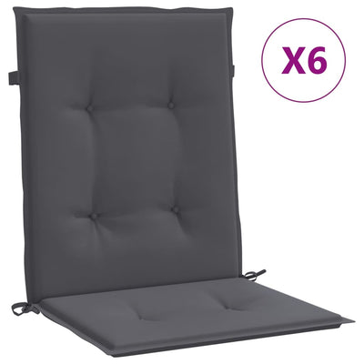 Vidaxl jardin chaise coussins 6 st oxford tissu anthracite -colored