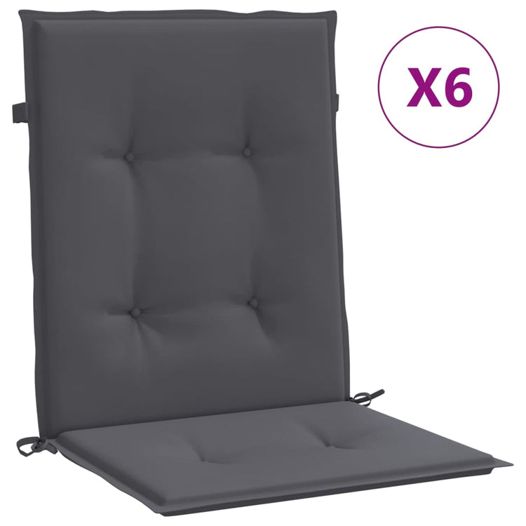Vidaxl jardin chaise coussins 6 st oxford tissu anthracite -colored