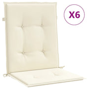 Coussins de chaise de jardin vidaxl 6 pcs 100x50x3 cm crème tissu oxford -colore - afbeelding 2