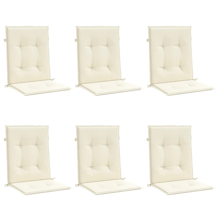 Coussins de chaise de jardin vidaxl 6 pcs 100x50x3 cm crème tissu oxford -colore
