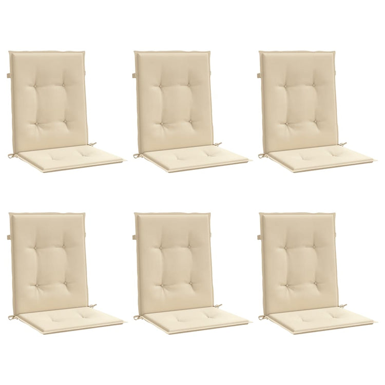 Coussins de chaise de jardin vidaxl 6 pcs 100x50x3 cm en tissu oxford beige