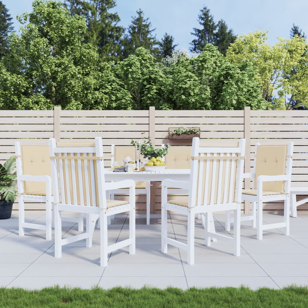 Coussins de chaise de jardin vidaxl 6 pcs 100x50x3 cm en tissu oxford beige