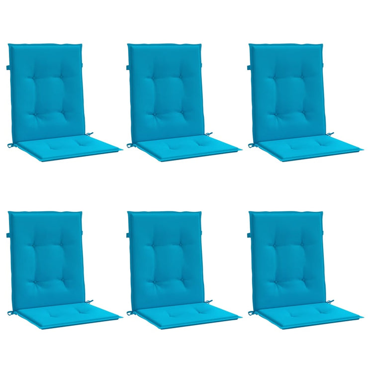 Coussins de chaise de jardin vidaxl 6 pcs 100x50x3 cm oxford tissu bleu