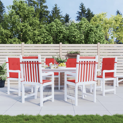 Coussins de chaise de jardin vidaxl 6 pcs 100x50x3 cm oxford tissu rouge