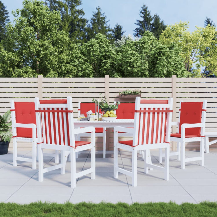 Coussins de chaise de jardin vidaxl 6 pcs 100x50x3 cm oxford tissu rouge