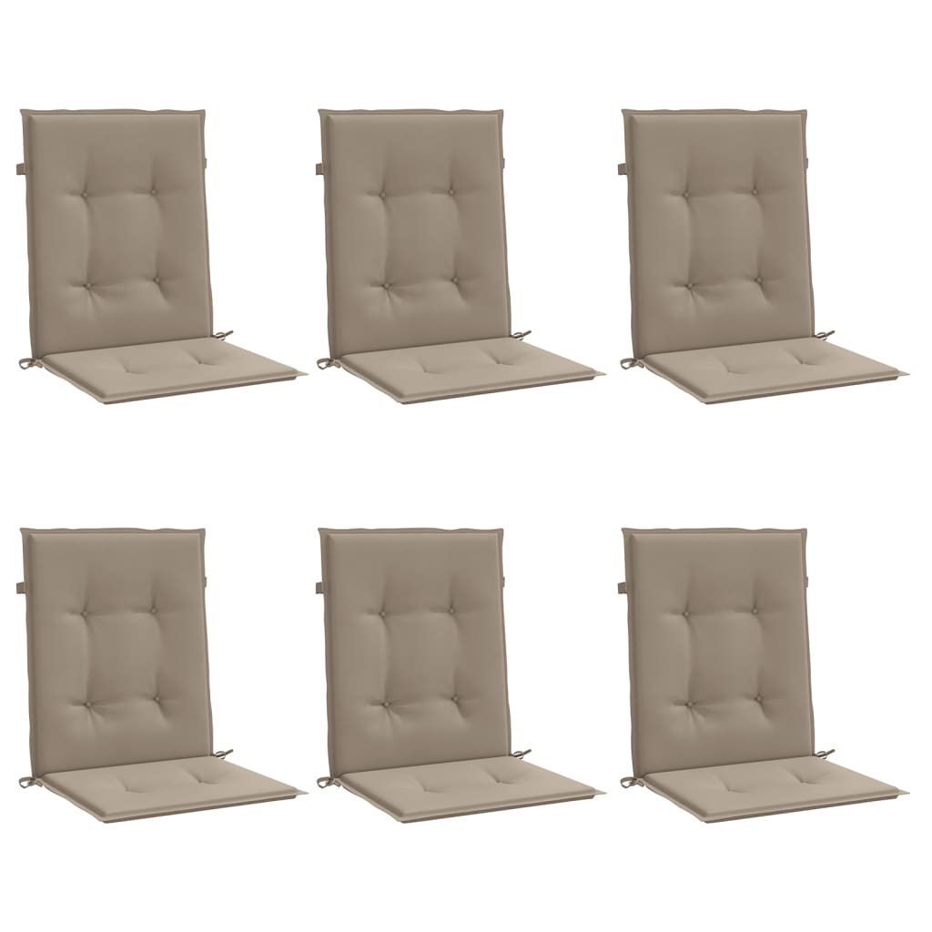 Vidaxl Garden Chair Cushions 6 PCS 100x50x3 cm Oxford Fabric Taupe