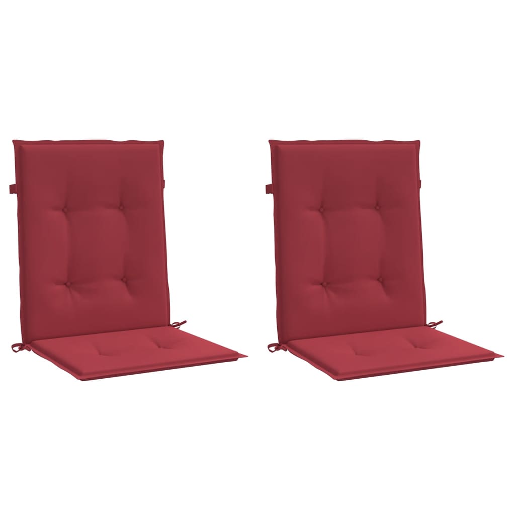 Vidaxl jardin chaise coussins 2 st 100x50x3 cm oxford tissu wine rouge