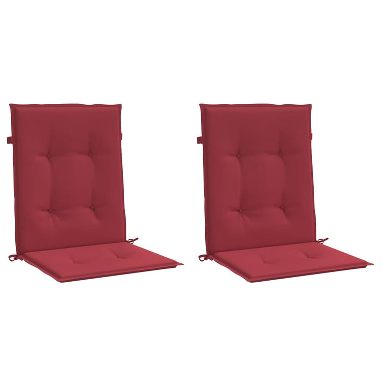 Vidaxl jardin chaise coussins 2 st 100x50x3 cm oxford tissu wine rouge