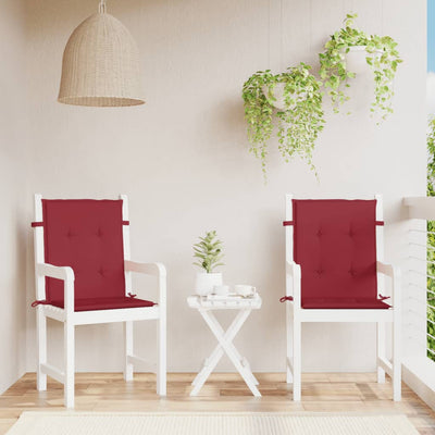 Vidaxl jardin chaise coussins 2 st 100x50x3 cm oxford tissu wine rouge