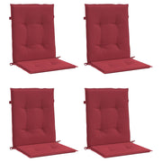 Coussins de chaise de jardin vidaxl 4 pcs 100x50x3 cm oxford tissu vin rouge - afbeelding 3