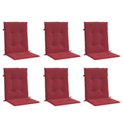 Coussins de chaise de jardin vidaxl 6 pcs 100x50x3 cm oxford tissu vin rouge - afbeelding 3
