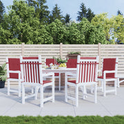 Coussins de chaise de jardin vidaxl 6 pcs 100x50x3 cm oxford tissu vin rouge - afbeelding 1
