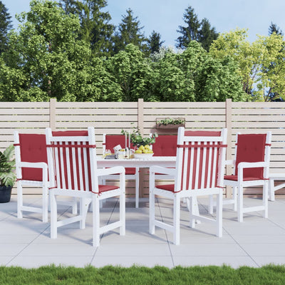 Coussins de chaise de jardin vidaxl 6 pcs 100x50x3 cm oxford tissu vin rouge