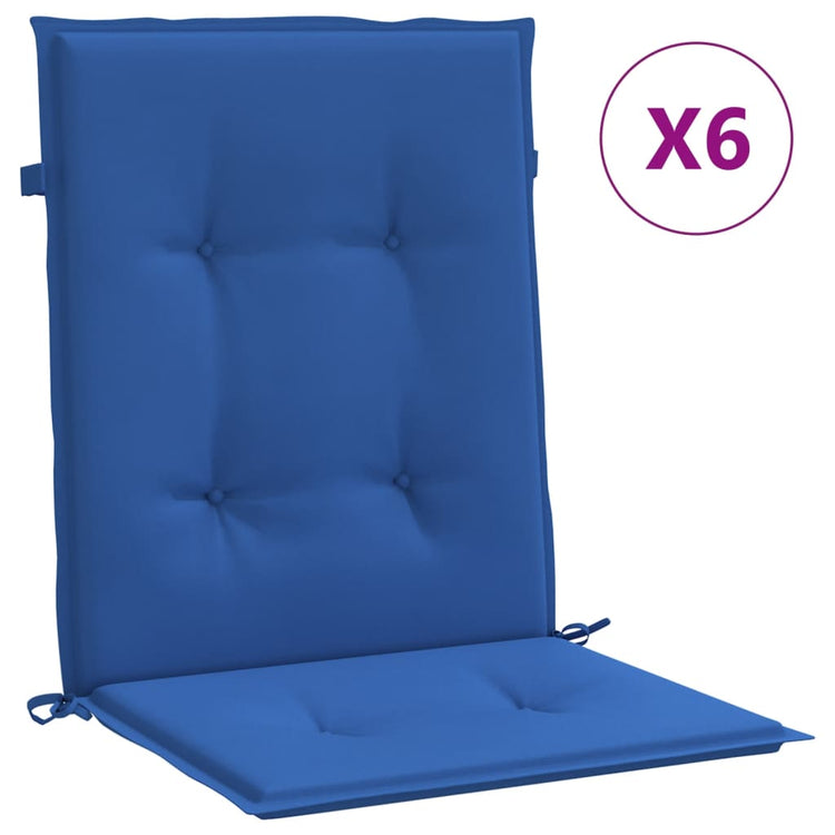 Coussins de chaise de jardin vidaxl 6 pcs 100x50x3 cm oxford tissu royal bleu