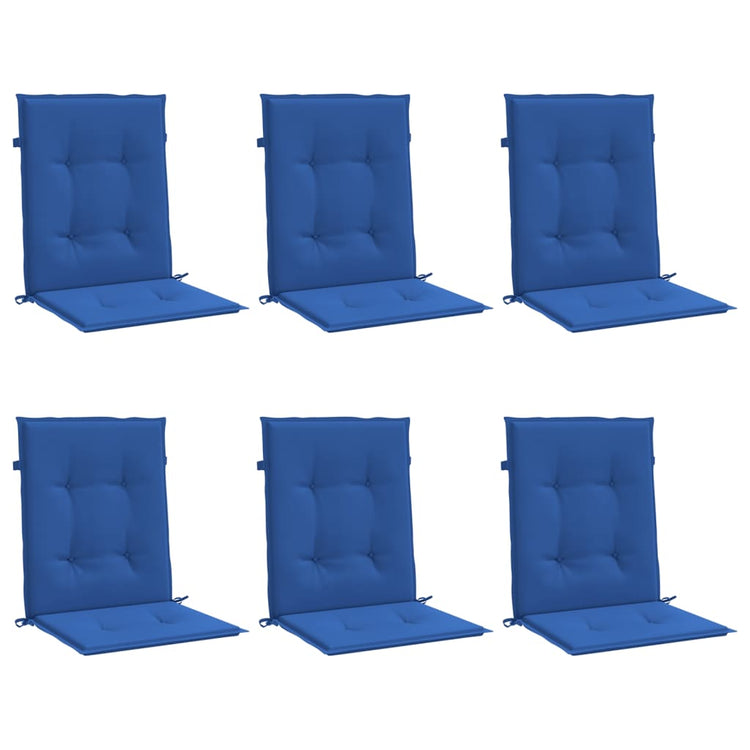 Coussins de chaise de jardin vidaxl 6 pcs 100x50x3 cm oxford tissu royal bleu