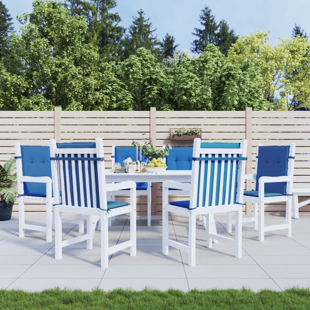 Coussins de chaise de jardin vidaxl 6 pcs 100x50x3 cm oxford tissu royal bleu