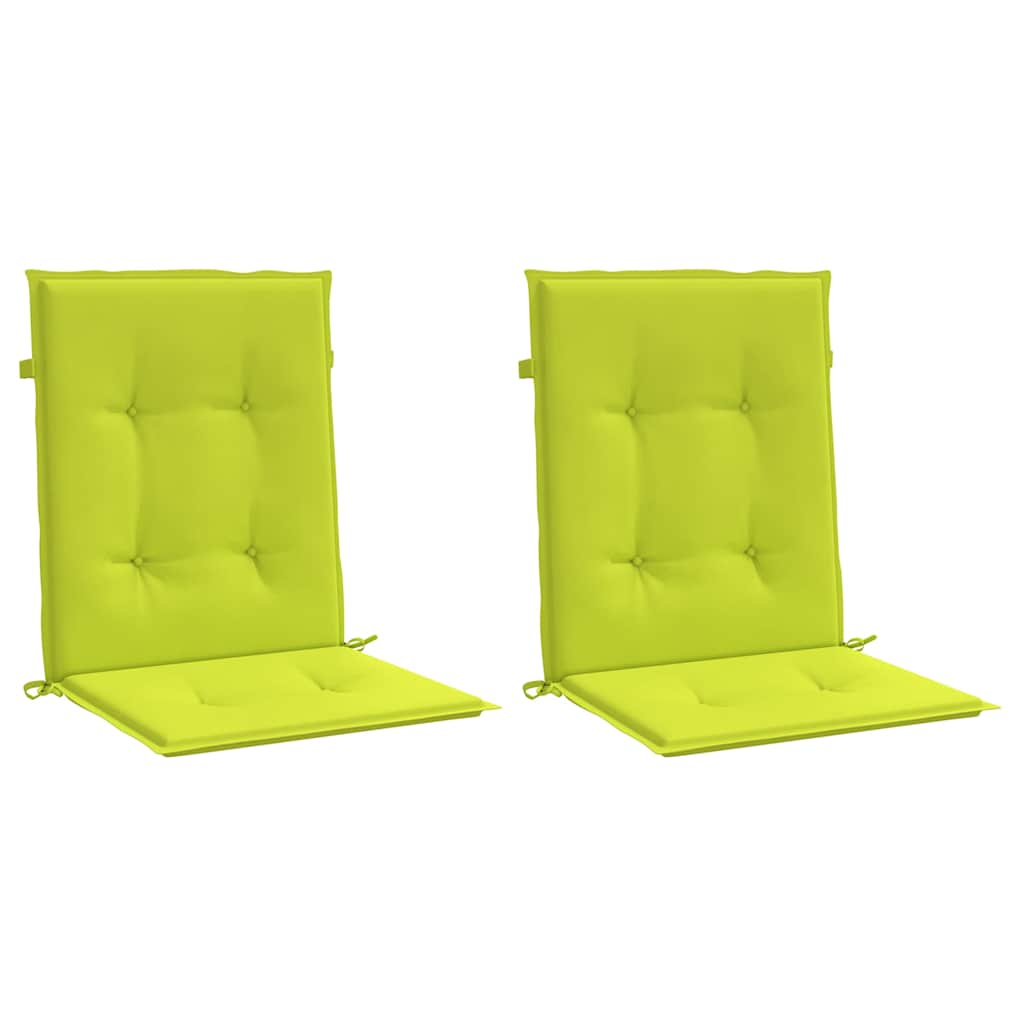 Coussins de chaise de jardin vidaxl 2 pcs 100x50x3 cm tissu oxford vert clair