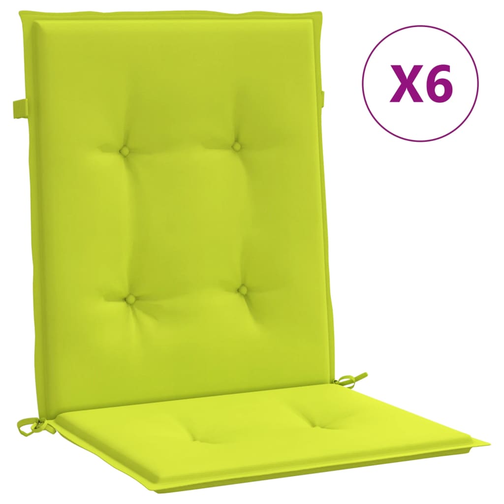 Coussins de chaise de jardin vidaxl 6 pcs 100x50x3 cm tissu oxford vert transparent vert