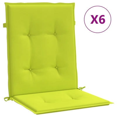 Coussins de chaise de jardin vidaxl 6 pcs 100x50x3 cm tissu oxford vert transparent vert