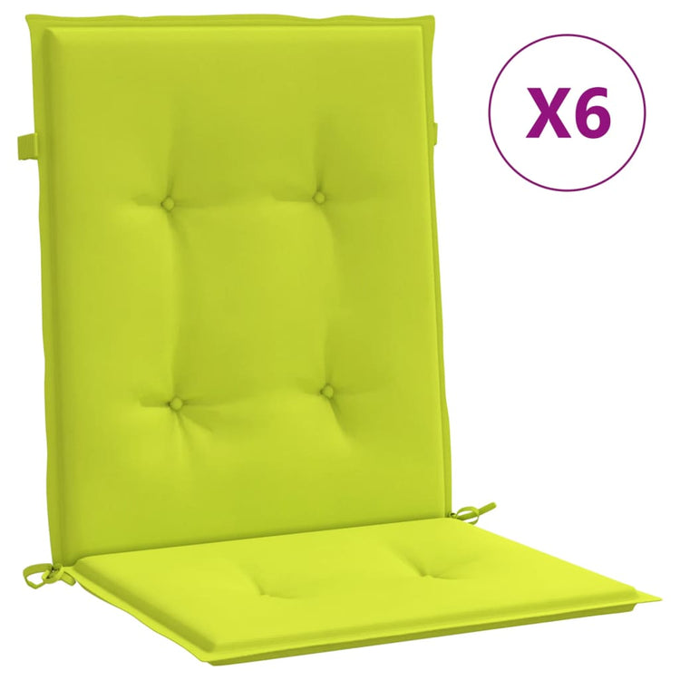 Coussins de chaise de jardin vidaxl 6 pcs 100x50x3 cm tissu oxford vert transparent vert