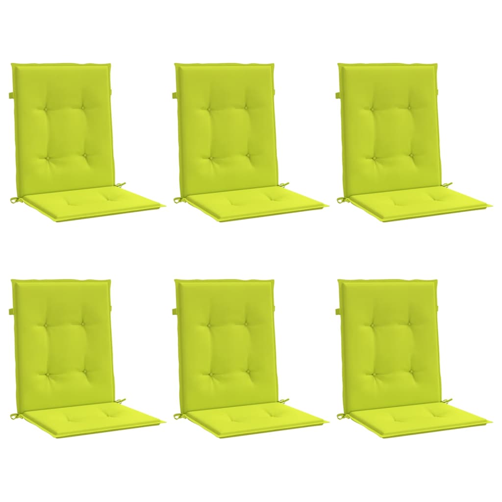 Coussins de chaise de jardin vidaxl 6 pcs 100x50x3 cm tissu oxford vert transparent vert