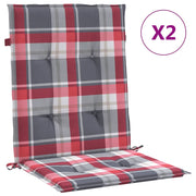 Coussins de chaise de jardin vidaxl 2 ST 100x50x3 cm Oxford tissu diamant motif rouge - afbeelding 2