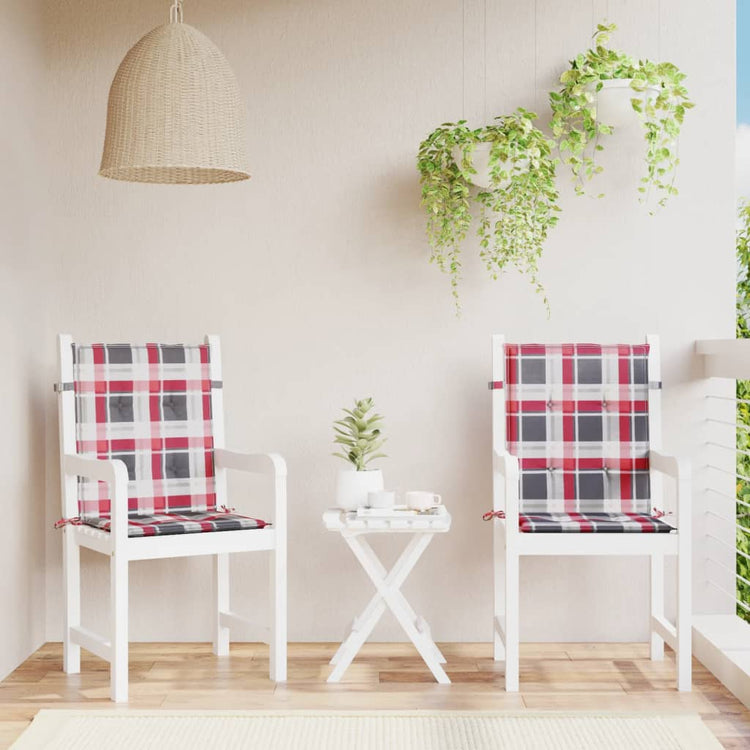 Coussins de chaise de jardin vidaxl 2 ST 100x50x3 cm Oxford tissu diamant motif rouge