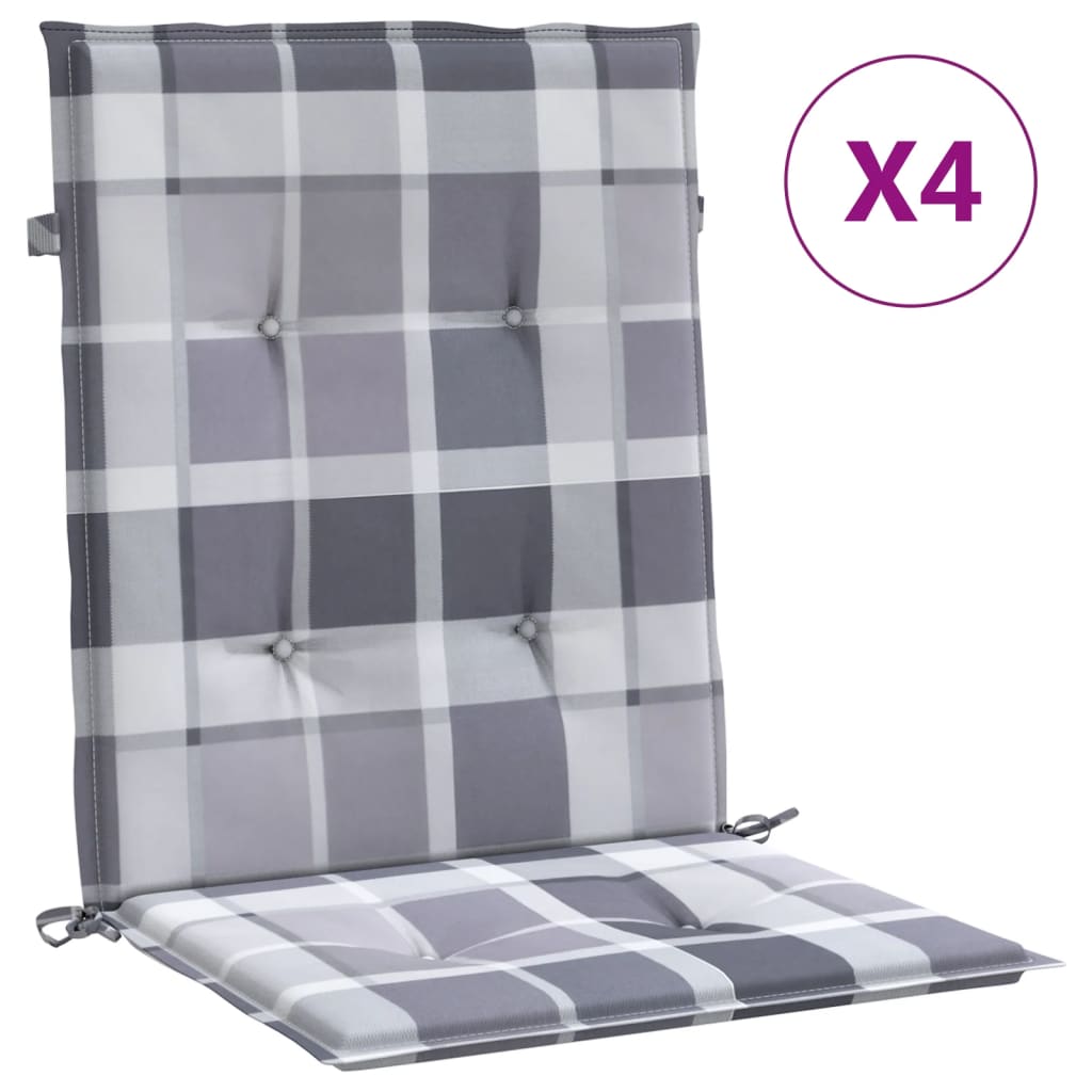 Coussins de chaise de jardin vidaxl 4 pcs 100x50x3 cm oxford tissu diamant motif gris