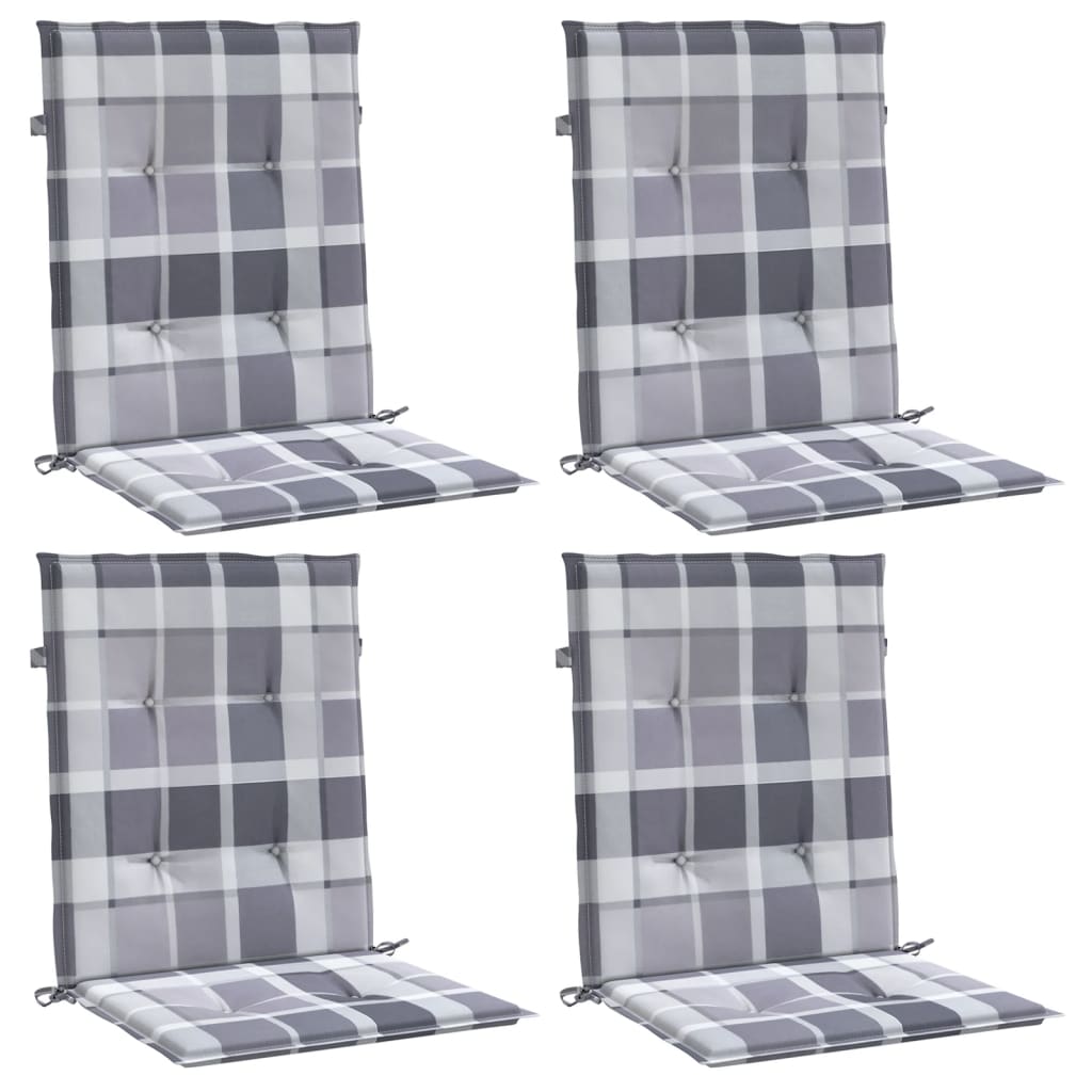 Coussins de chaise de jardin vidaxl 4 pcs 100x50x3 cm oxford tissu diamant motif gris